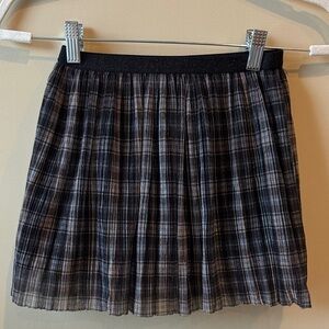 Zara Black and Gray Plaid Kids Skirt